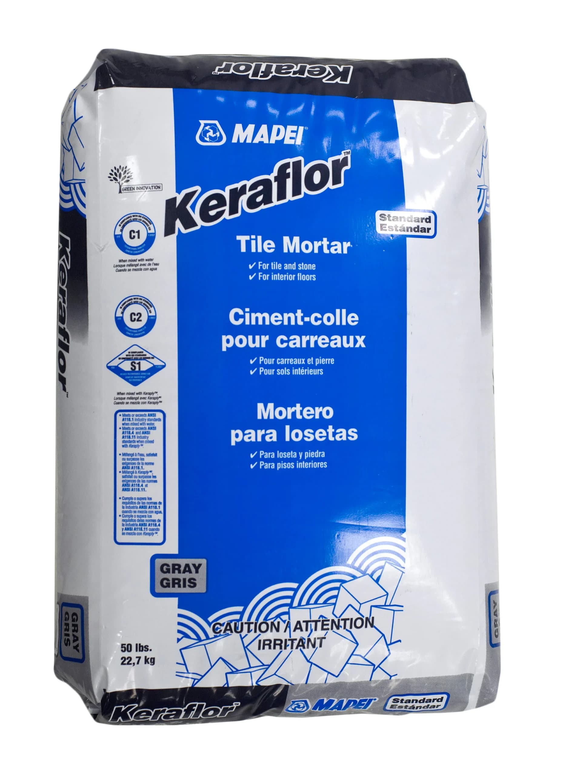 Masilla de permabase Keraflor Gris (50LB / 22.67KG)
